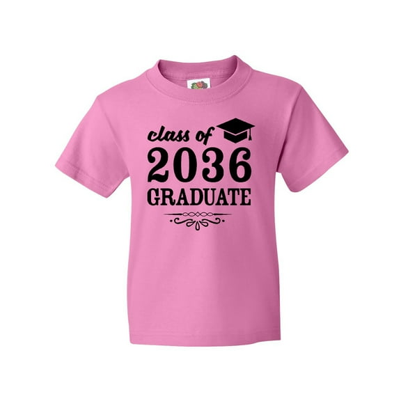 Inktastic Class of 2036 Graduate with Graduation Cap Youth T-Shirt