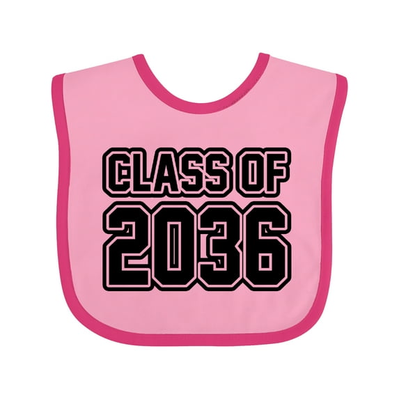 Inktastic Class of 2036 in Black Outlined Text Boys or Girls Baby Bib