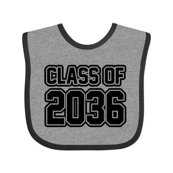 Inktastic Class of 2036 in Black Outlined Text Boys or Girls Baby Bib