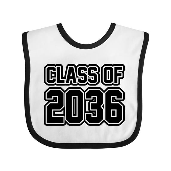 Inktastic Class of 2036 in Black Outlined Text Boys or Girls Baby Bib