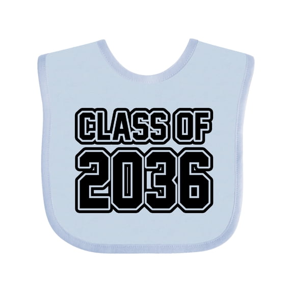Inktastic Class of 2036 in Black Outlined Text Boys or Girls Baby Bib