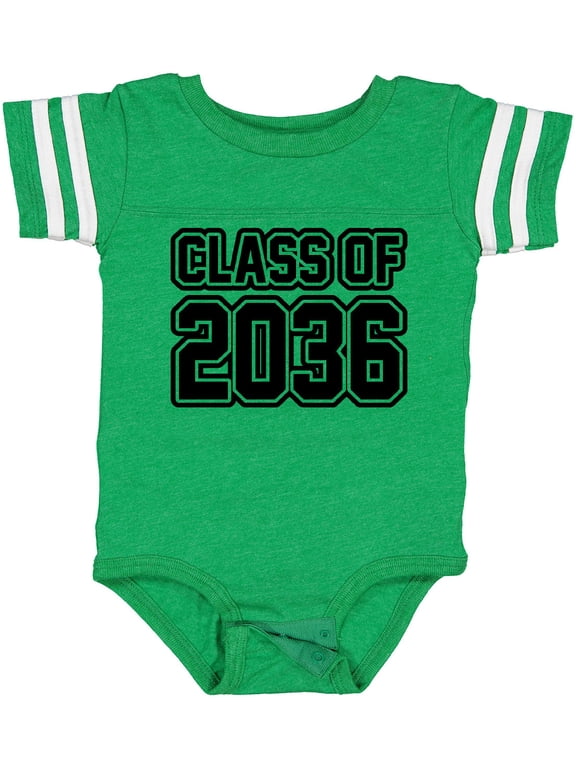 Class of 2036 in Black Outlined Text Boys or Girls Baby Bodysuit