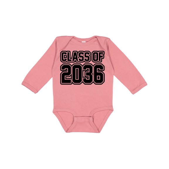 Inktastic Class of 2036 in Black Outlined Text Boys or Girls Long Sleeve Baby Bodysuit