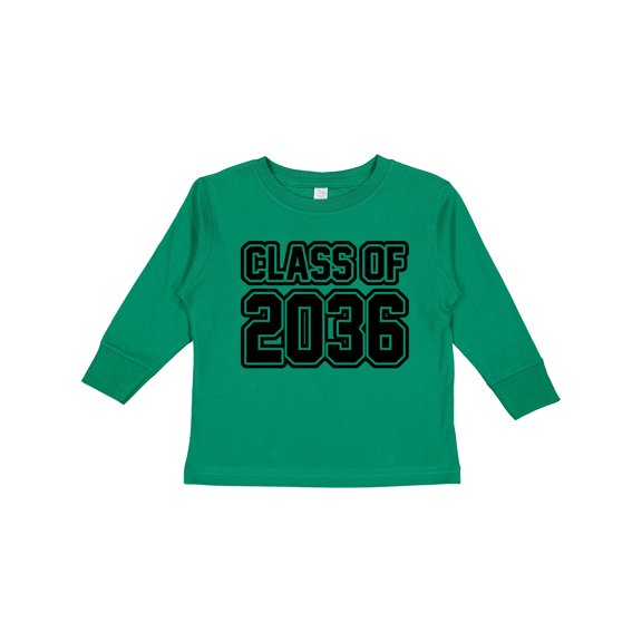 Inktastic Class of 2036 in Black Outlined Text Boys or Girls Long Sleeve Toddler T-Shirt