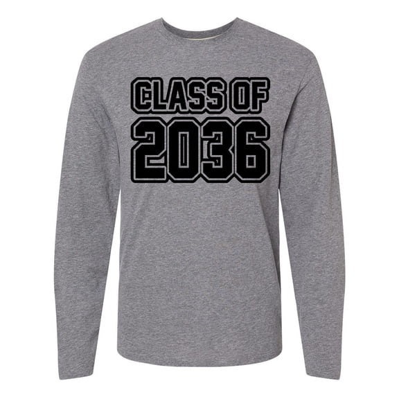 Inktastic Class of 2036 in Black Outlined Text Long Sleeve T-Shirt