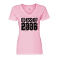 thumbnail image 1 of Inktastic Class of 2036 in Black Outlined Text Women's V-Neck T-Shirt, 1 of 5