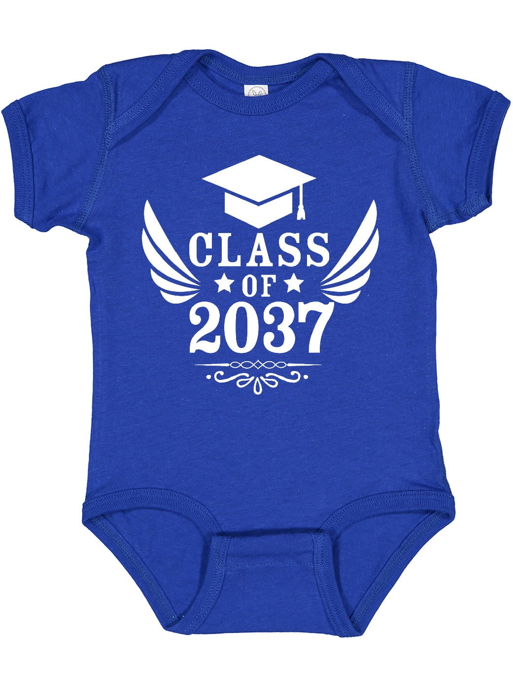 Inktastic Class of 2037 with Graduation Cap and Wings Gift Baby Boy or