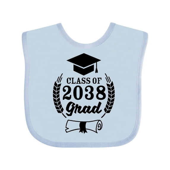 Inktastic Class of 2038 Grad with Diploma and Graduation Cap Boys or Girls Baby Bib