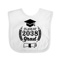 Inktastic Class of 2038 Grad with Diploma and Graduation Cap Boys or Girls Baby Bib