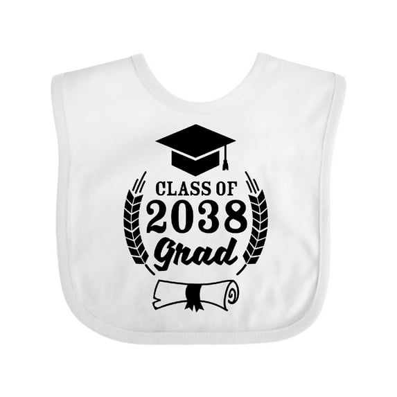 Inktastic Class of 2038 Grad with Diploma and Graduation Cap Boys or Girls Baby Bib