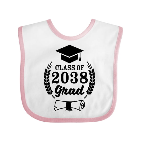 Inktastic Class of 2038 Grad with Diploma and Graduation Cap Boys or Girls Baby Bib