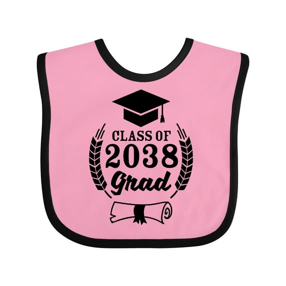 Inktastic Class of 2038 Grad with Diploma and Graduation Cap Boys or Girls Baby Bib