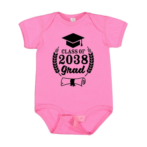 Inktastic Class of 2038 Grad with Diploma and Graduation Cap Boys or Girls Baby Bodysuit