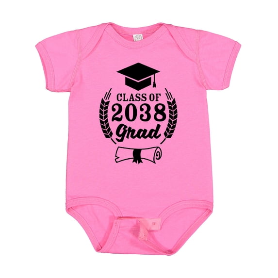 Inktastic Class of 2038 Grad with Diploma and Graduation Cap Boys or Girls Baby Bodysuit