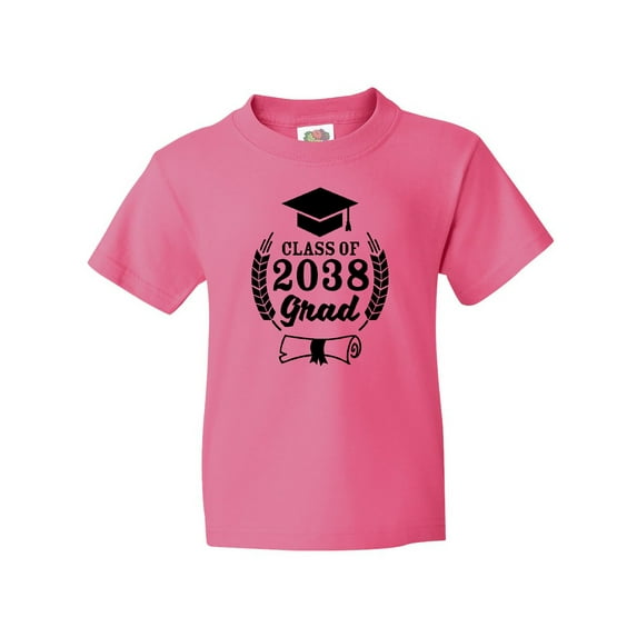 Inktastic Class of 2038 Grad with Diploma and Graduation Cap Youth T-Shirt