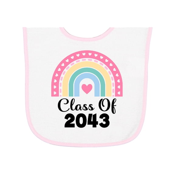 Inktastic Class of 2043 Girls Rainbow Baby Terry Cloth Bib