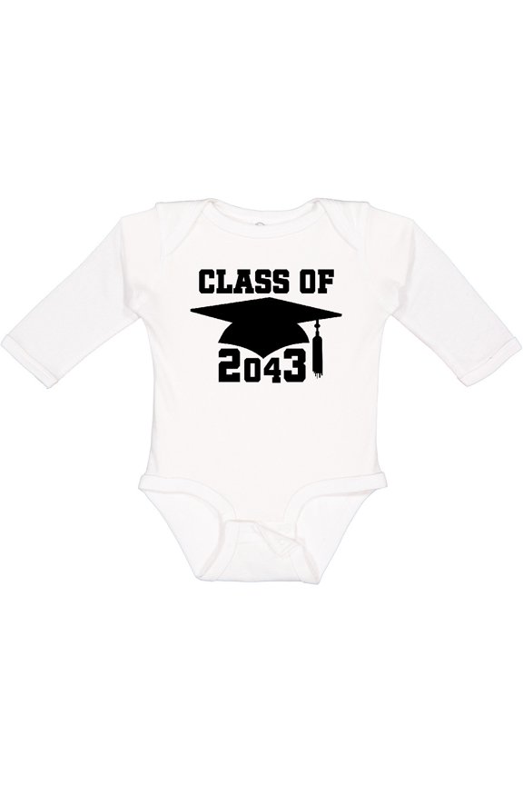 Class of 2043 Graduation Boys or Girls Long Sleeve Baby Bodysuit