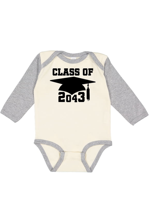 Class of 2043 Graduation Boys or Girls Long Sleeve Baby Bodysuit