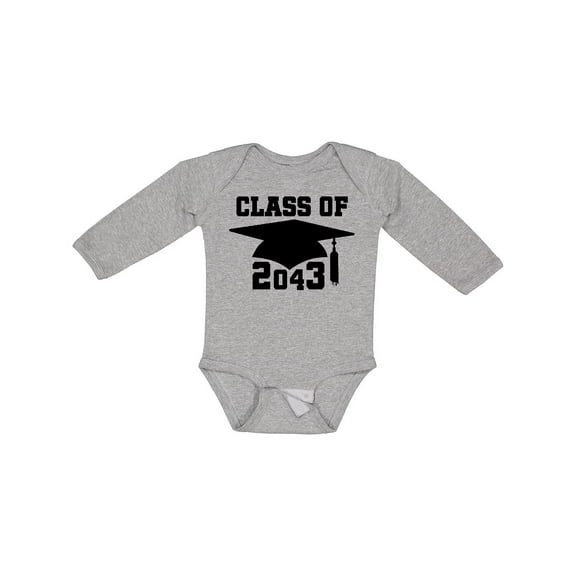 Inktastic Class of 2043 Graduation Boys or Girls Long Sleeve Baby Bodysuit