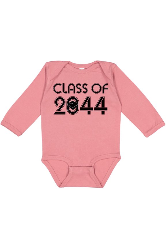 Class of 2044 Childrens Future Graduate Boys or Girls Long Sleeve Baby Bodysuit