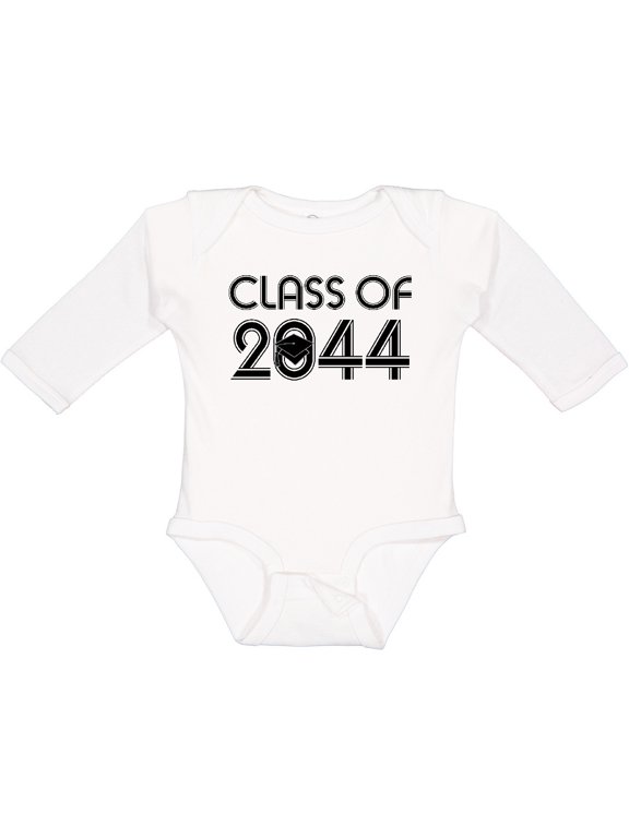 Class of 2044 Childrens Future Graduate Boys or Girls Long Sleeve Baby Bodysuit
