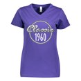thumbnail image 1 of Inktastic Classic 1960 Birth Year Women's V-Neck T-Shirt, 1 of 5
