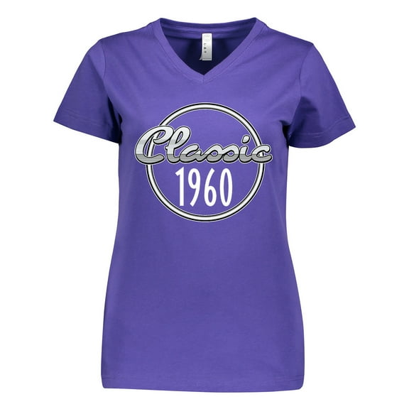 Inktastic Classic 1960 Birth Year Women's V-Neck T-Shirt