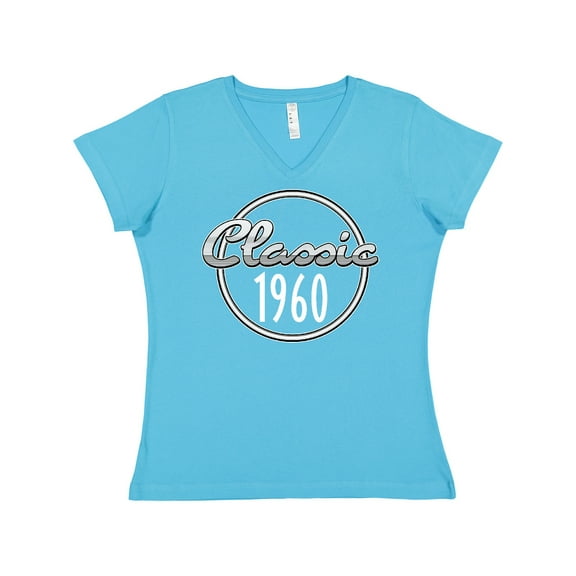 Inktastic Classic 1960 Birth Year Women's V-Neck T-Shirt