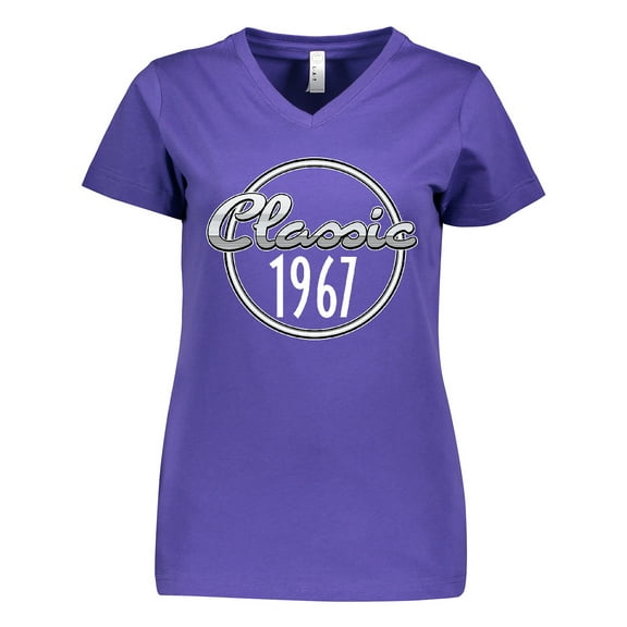 Inktastic Classic 1967 Birth Year Women's V-Neck T-Shirt