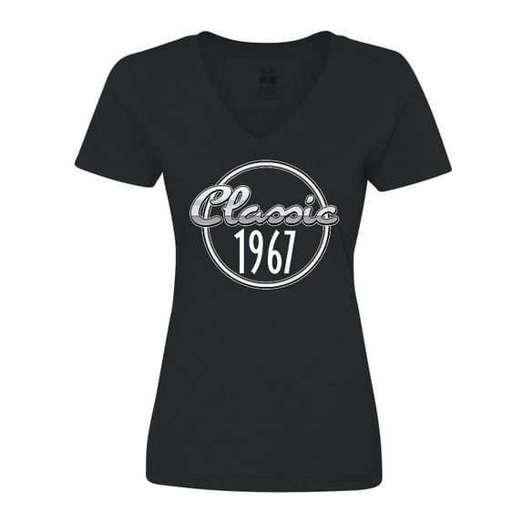 Inktastic Classic 1967 Birth Year Women's V-Neck T-Shirt