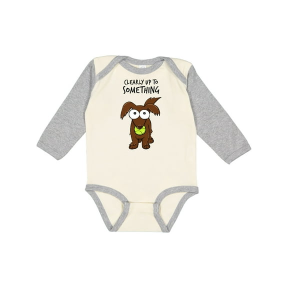 Inktastic Clearly Up To Something-long haired dachshund Boys or Girls Long Sleeve Baby Bodysuit