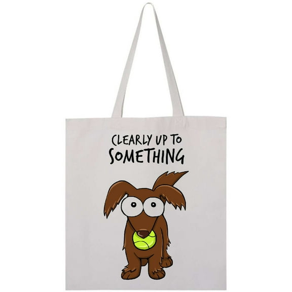 Inktastic Clearly Up to Something-long Haired Dachshund Tote Bag