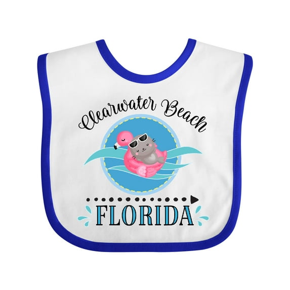 Inktastic Clearwater Beach Florida Trip Girls Baby Bib