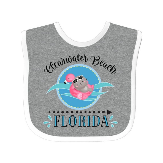 Inktastic Clearwater Beach Florida Trip Girls Baby Bib