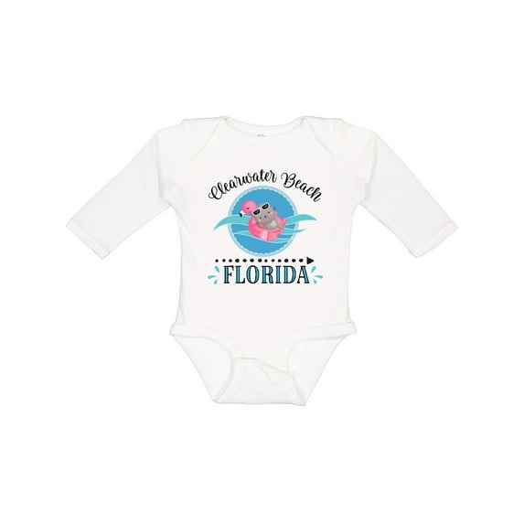 Inktastic Clearwater Beach Florida Trip Girls Long Sleeve Baby Bodysuit