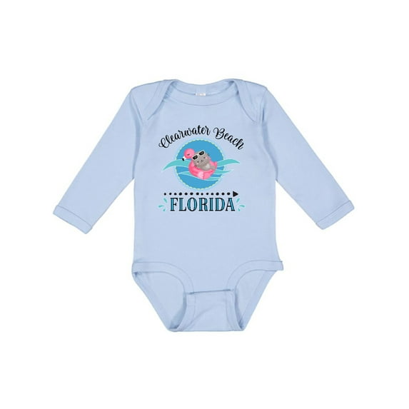 Inktastic Clearwater Beach Florida Trip Girls Long Sleeve Baby Bodysuit