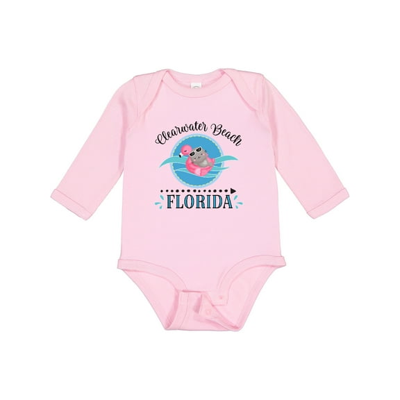 Inktastic Clearwater Beach Florida Trip Girls Long Sleeve Baby Bodysuit