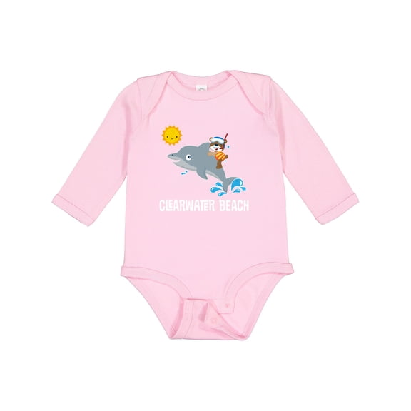 Inktastic Clearwater Beach Florida Vacation Boys or Girls Long Sleeve Baby Bodysuit