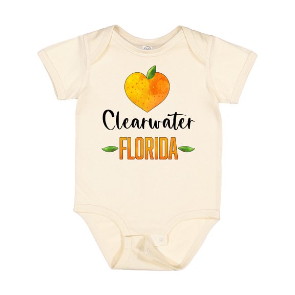Inktastic Clearwater Florida Orange in Heart Boys or Girls Baby Bodysuit