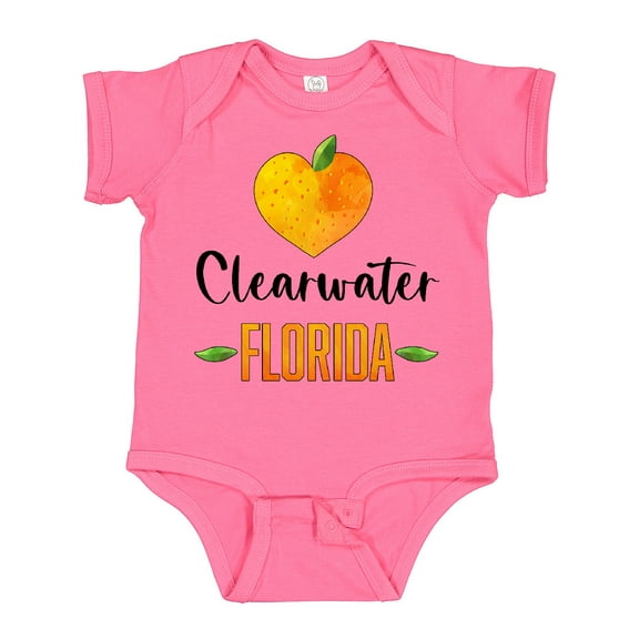 Inktastic Clearwater Florida Orange in Heart Boys or Girls Baby Bodysuit