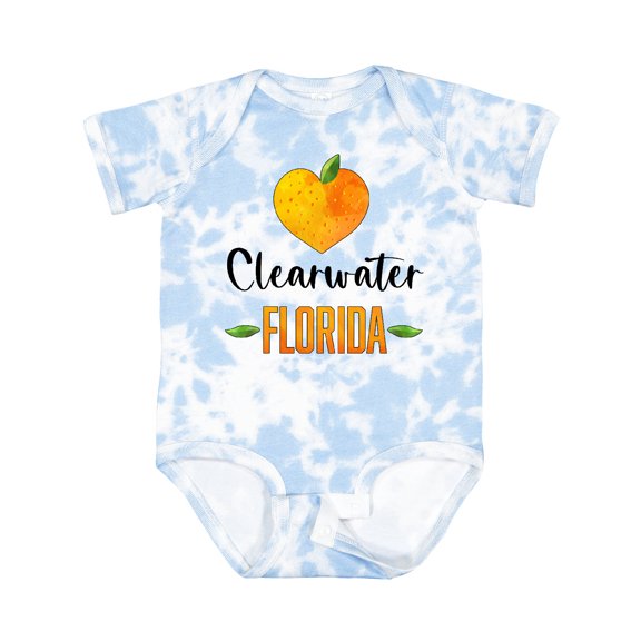Inktastic Clearwater Florida Orange in Heart Boys or Girls Baby Bodysuit