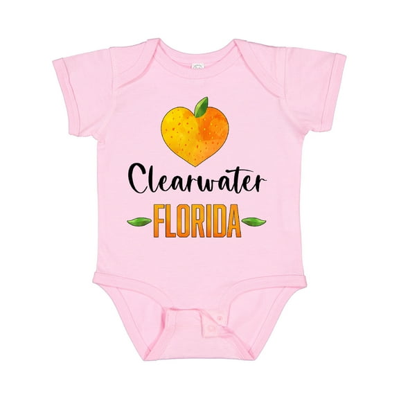 Inktastic Clearwater Florida Orange in Heart Boys or Girls Baby Bodysuit