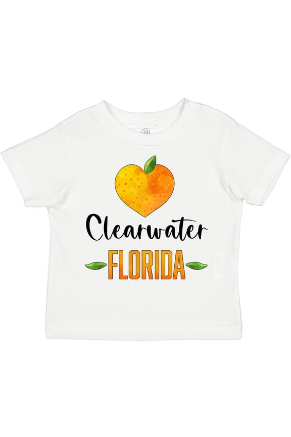 Clearwater Florida Orange in Heart Boys or Girls Toddler T-Shirt