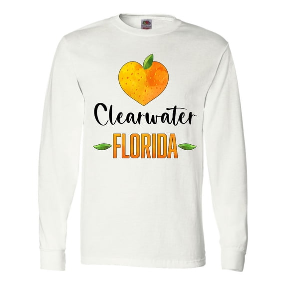 Inktastic Clearwater Florida Orange in Heart Long Sleeve T-Shirt