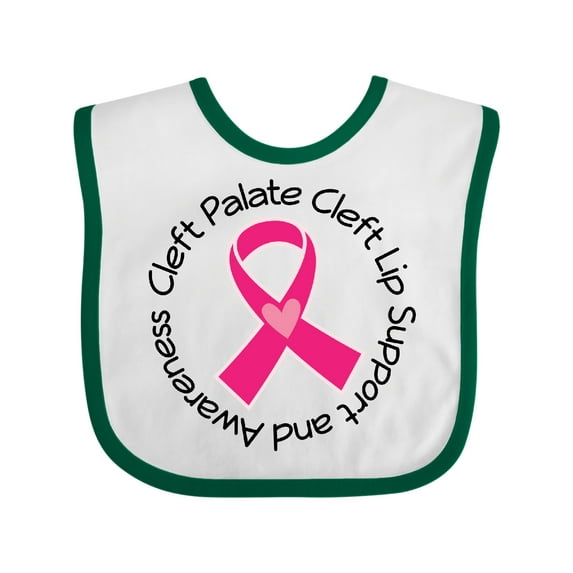 Inktastic Cleft Palate Cleft Lip Awareness Ribbon Boys or Girls Baby Bib