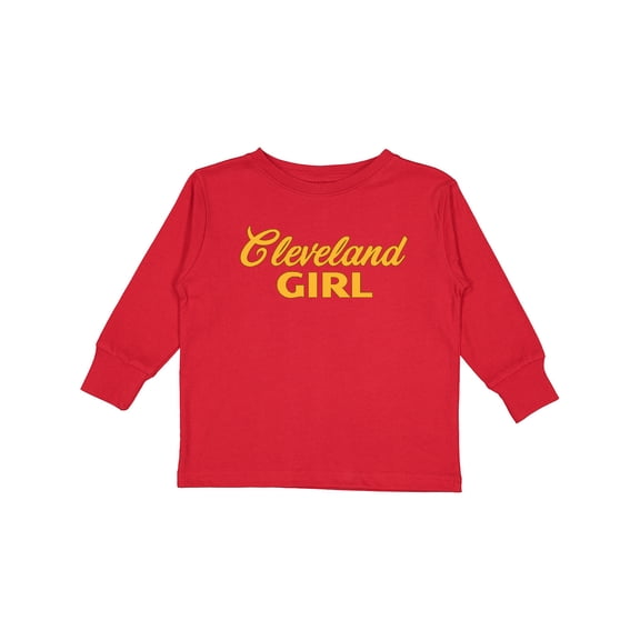 Inktastic Cleveland Girl gold Boys or Girls Long Sleeve Toddler T-Shirt