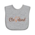thumbnail image 1 of Inktastic Cleveland Heart Cursive Orange Boys or Girls Baby Bib, 1 of 4