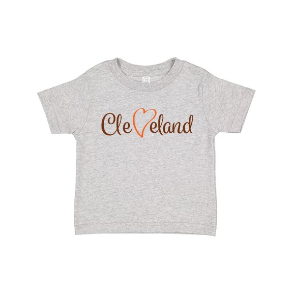 Inktastic Cleveland Heart Cursive Orange Boys or Girls Toddler T-Shirt
