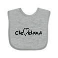 thumbnail image 1 of Inktastic Cleveland Heart Handwriting Black Boys or Girls Baby Bib, 1 of 4