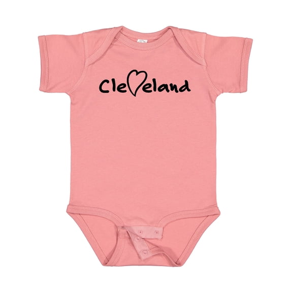Inktastic Cleveland Heart Handwriting Black Boys or Girls Baby Bodysuit